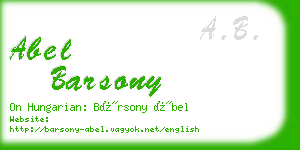 abel barsony business card